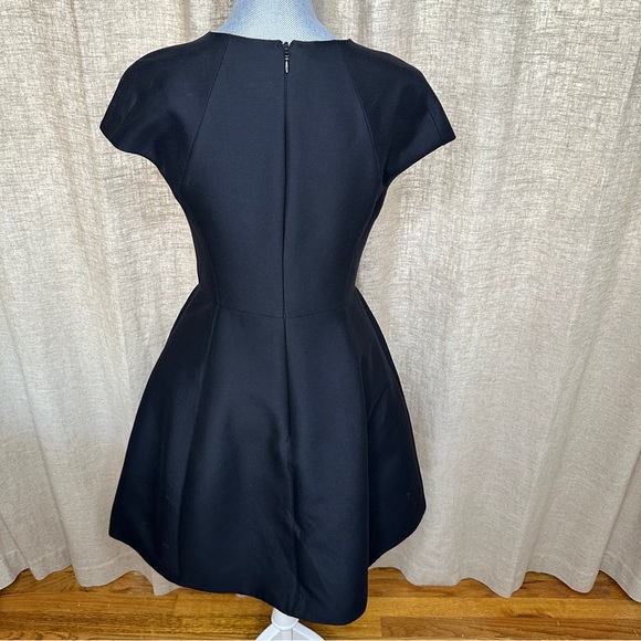 Halston Heritage Black Cotton + Silk Cocktail Dress, Size 4 - Picture 7 of 13